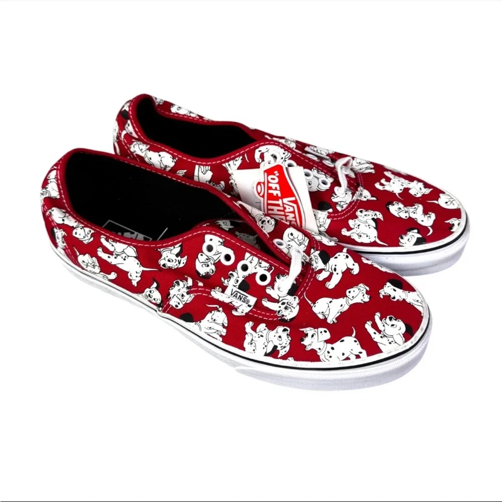 RARE Vans X Disney 101 Dalmations Sneakers White Red Men Size 10 Men New